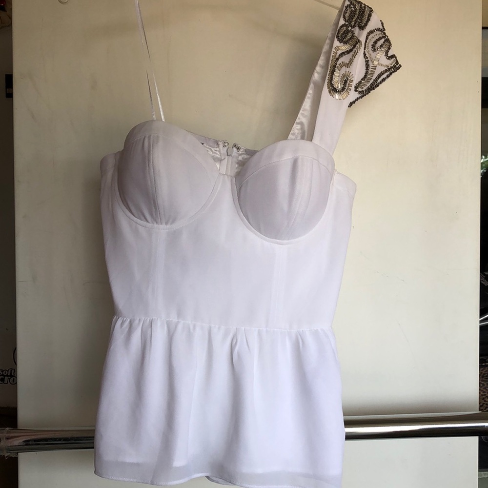 Beautiful beaded one shoulder top